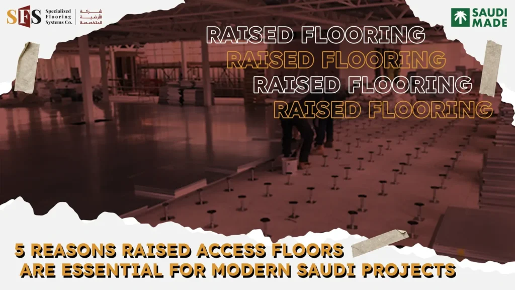 SFS raised access floors installation in a modern Riyadh office building